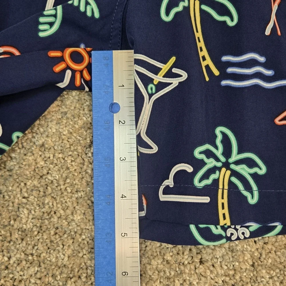 Chubbies Swim Trunks Mens XL  5.5 Inch Blue Neon Lights Shorts Boxer Liner